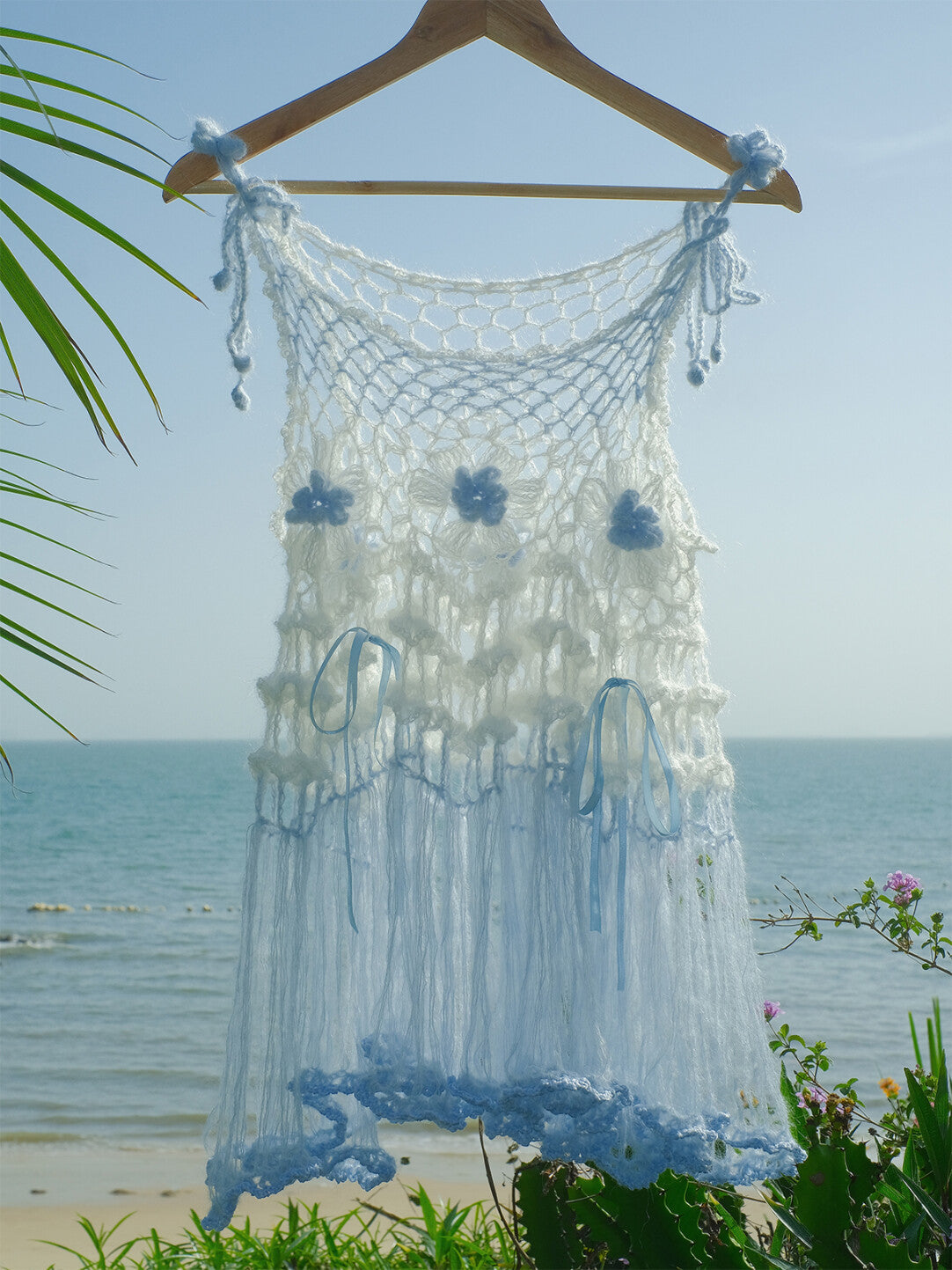 Sea Salt Soda Tie-Strap Floral Crochet Top