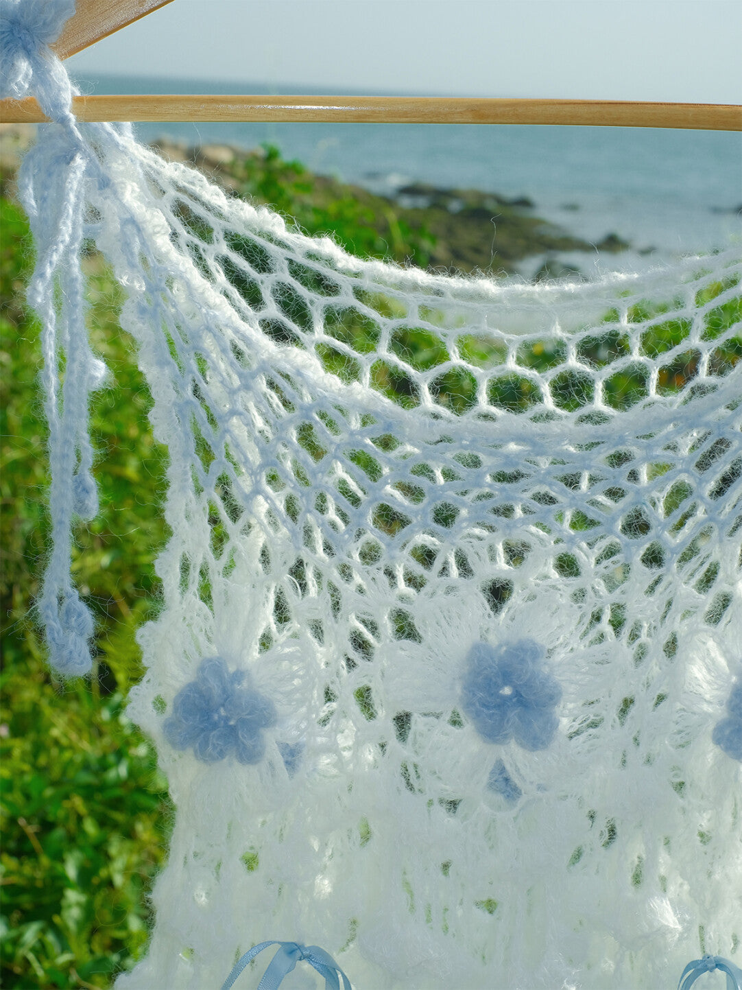 Sea Salt Soda Tie-Strap Floral Crochet Top