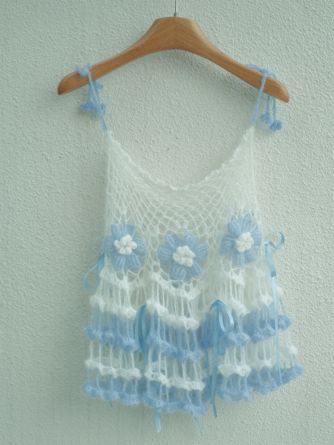 Sea Salt Soda Tie-Strap Floral Crochet Top