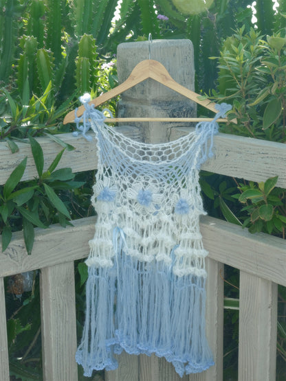 Sea Salt Soda Tie-Strap Floral Crochet Top