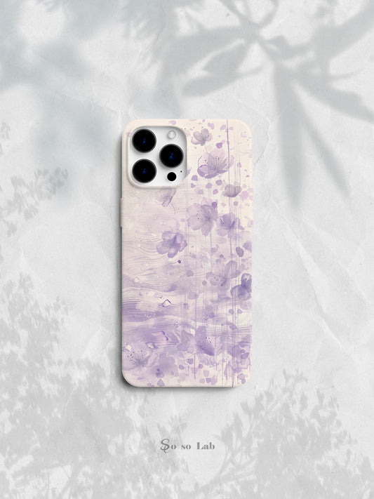 Sea of Purple Flowers Printed Phone Case