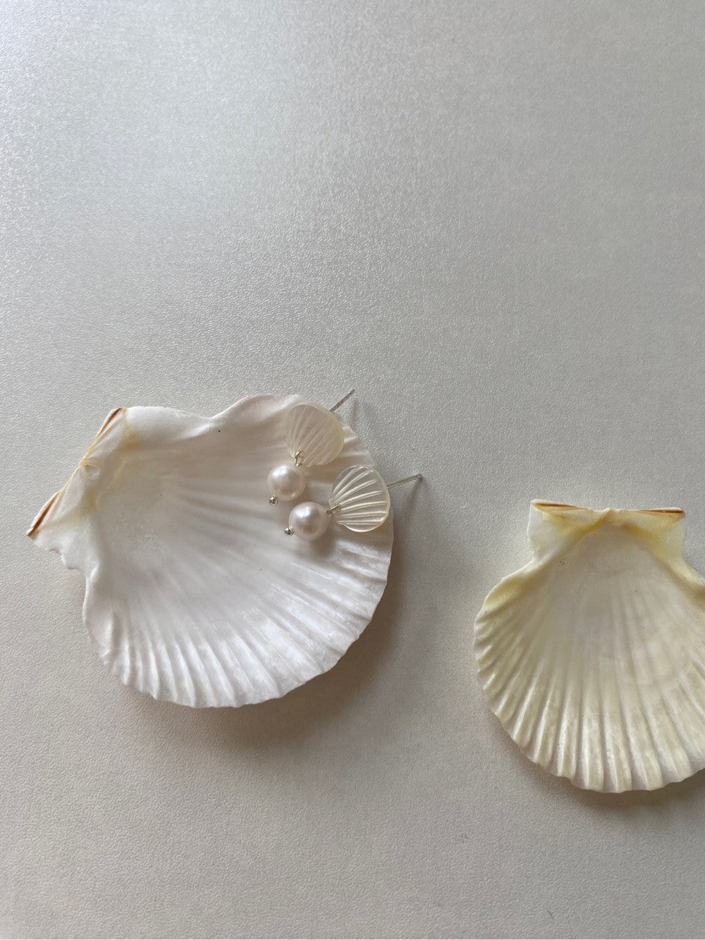 Seaside Freshwater Pearl Shell Studs
