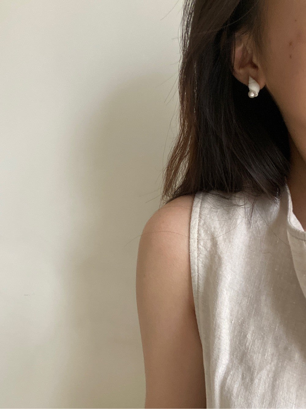 Seaside Freshwater Pearl Shell Studs