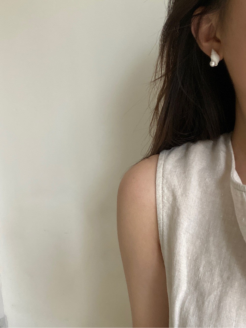 Seaside Freshwater Pearl Shell Studs