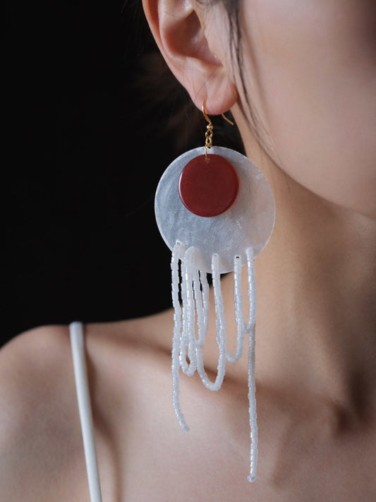 Shell Tassel Beaded Earrings
