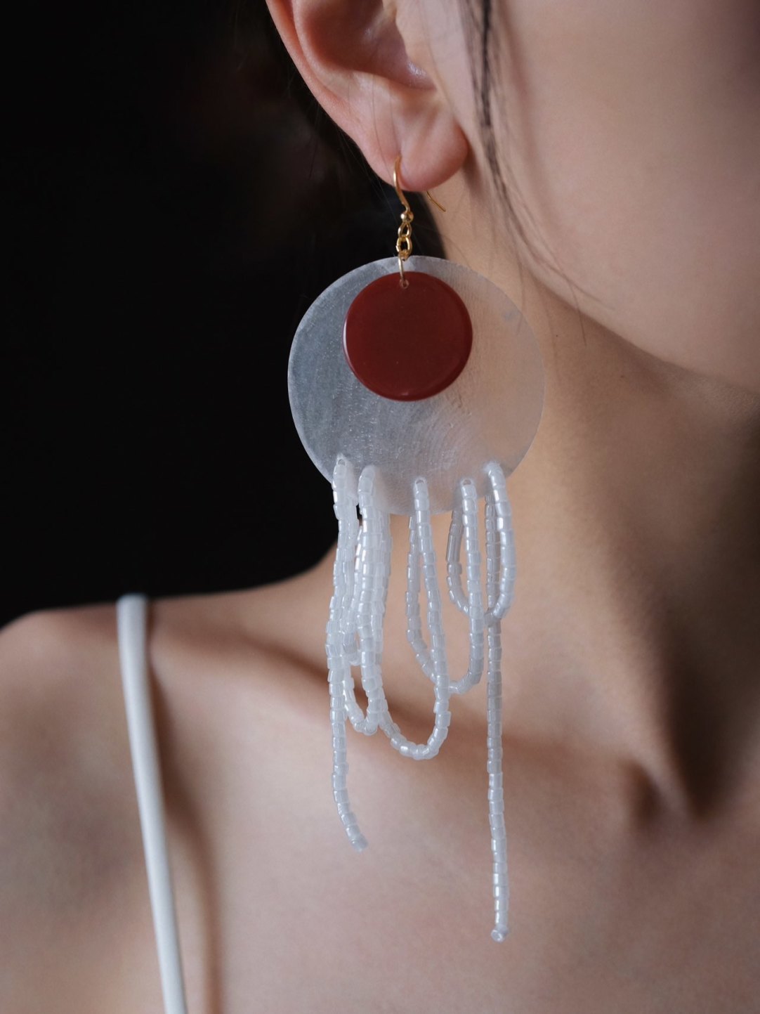 Shell Tassel Beaded Earrings