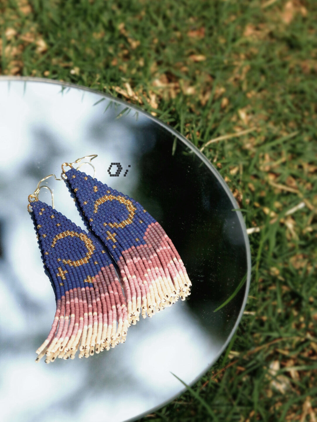 Shining Stars and Moon MIYUKI Beaded Earrings