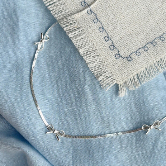 Bowknot Herringbone Chain Necklace