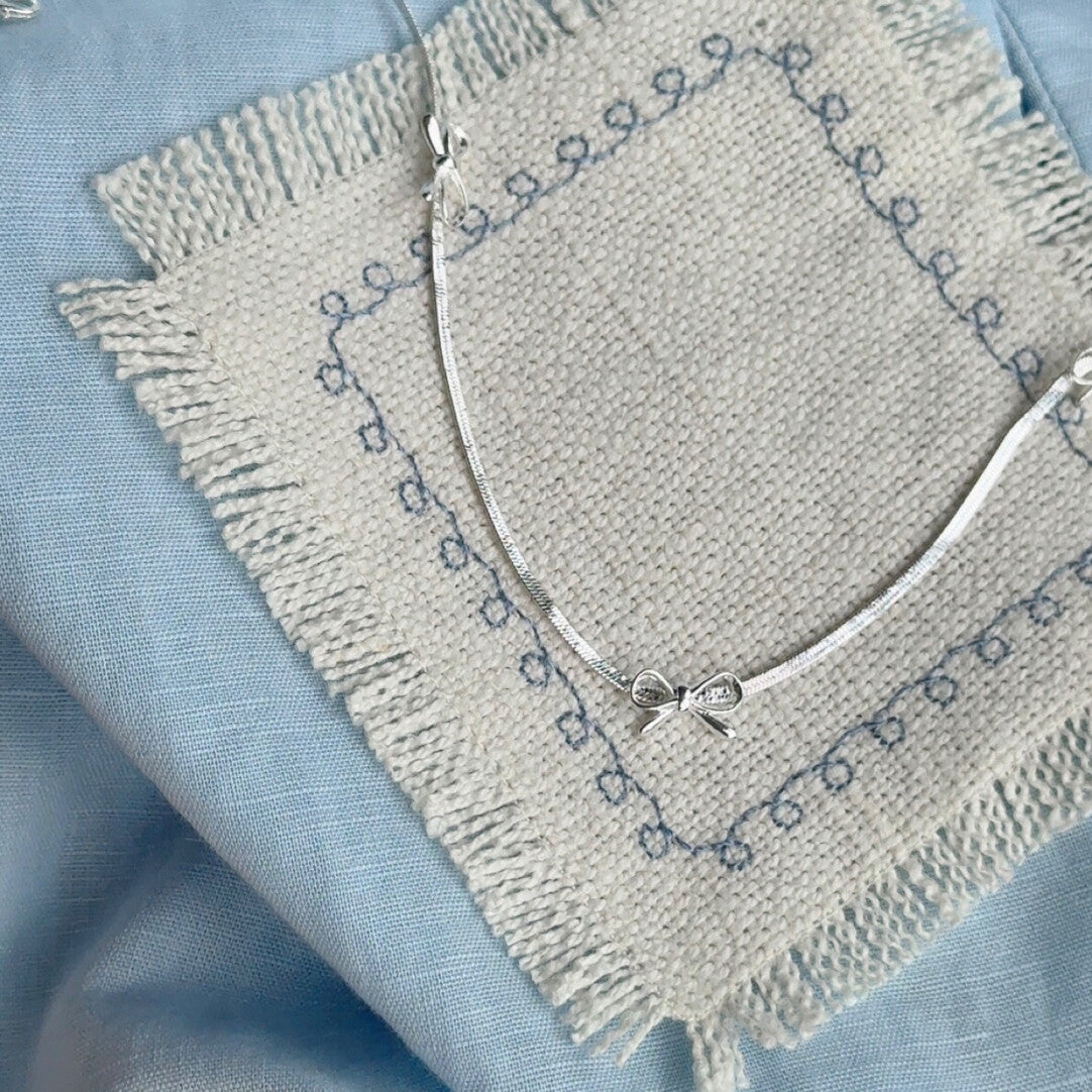 Bowknot Herringbone Chain Necklace