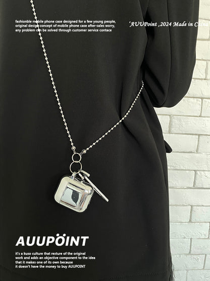 Silver Crossbody AirPods Case
