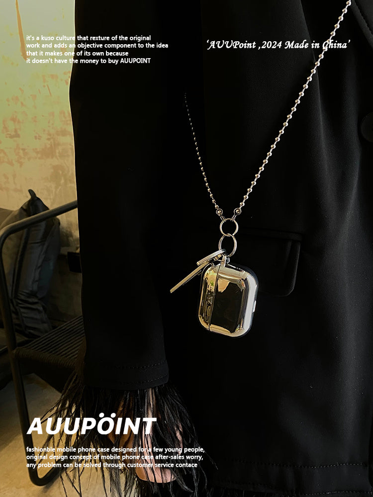 Silver Crossbody AirPods Case