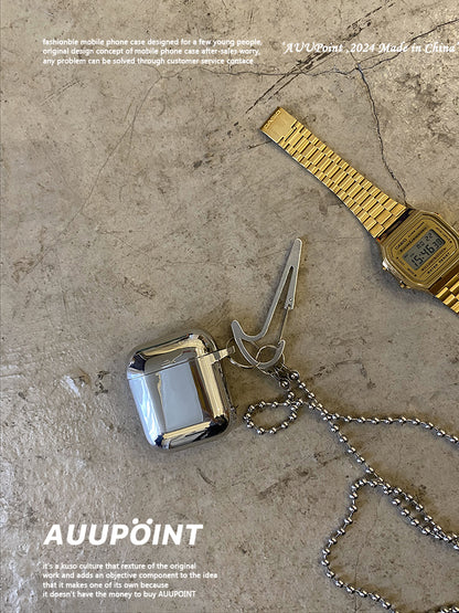 Silver Crossbody AirPods Case