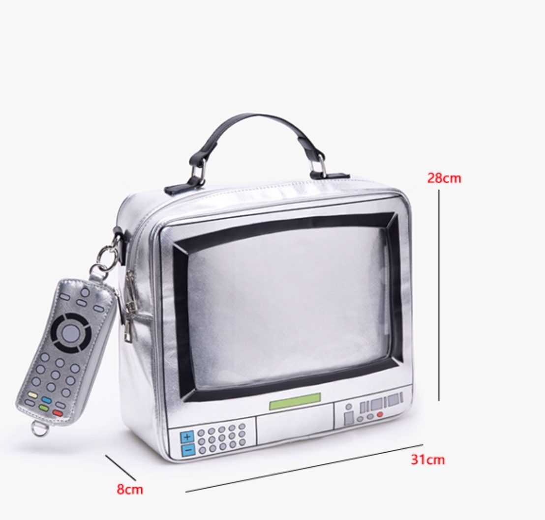 Silver Retro TV-Shaped Ita Bag