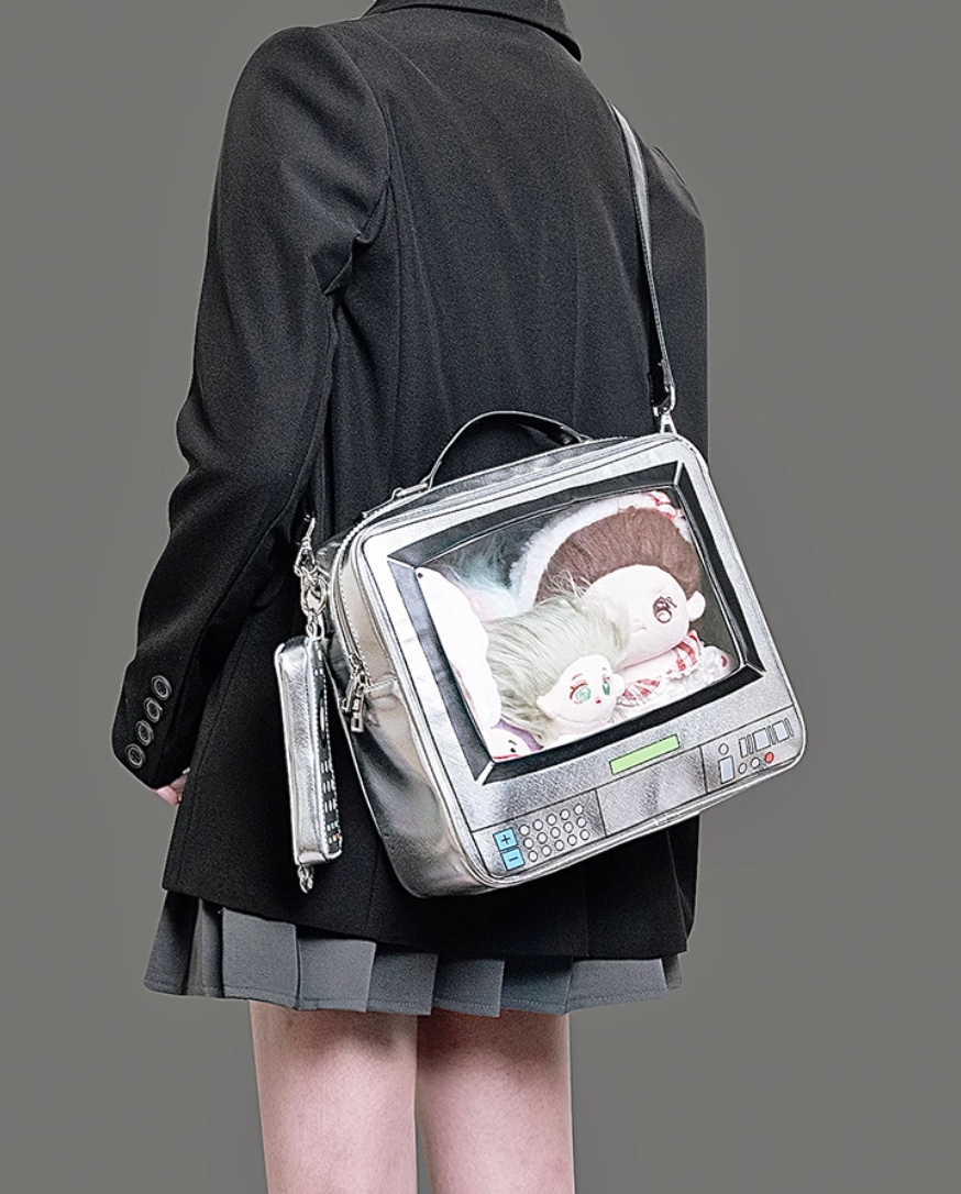 Silver Retro TV-Shaped Ita Bag