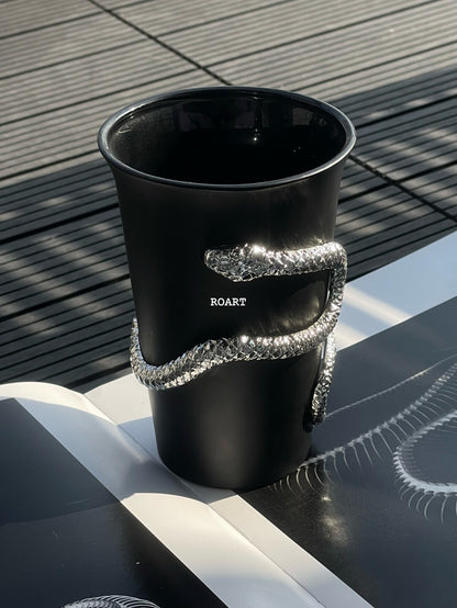 Silver Snake Black Stainless Steel Cup