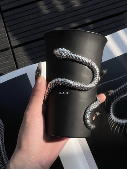 Silver Snake Black Stainless Steel Cup