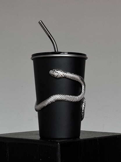 Silver Snake Black Stainless Steel Cup