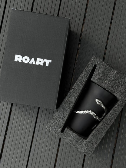 Silver Snake Black Stainless Steel Cup