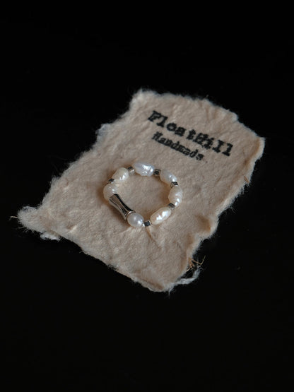 Simple Baroque Pearl Stacking Elastic Ring