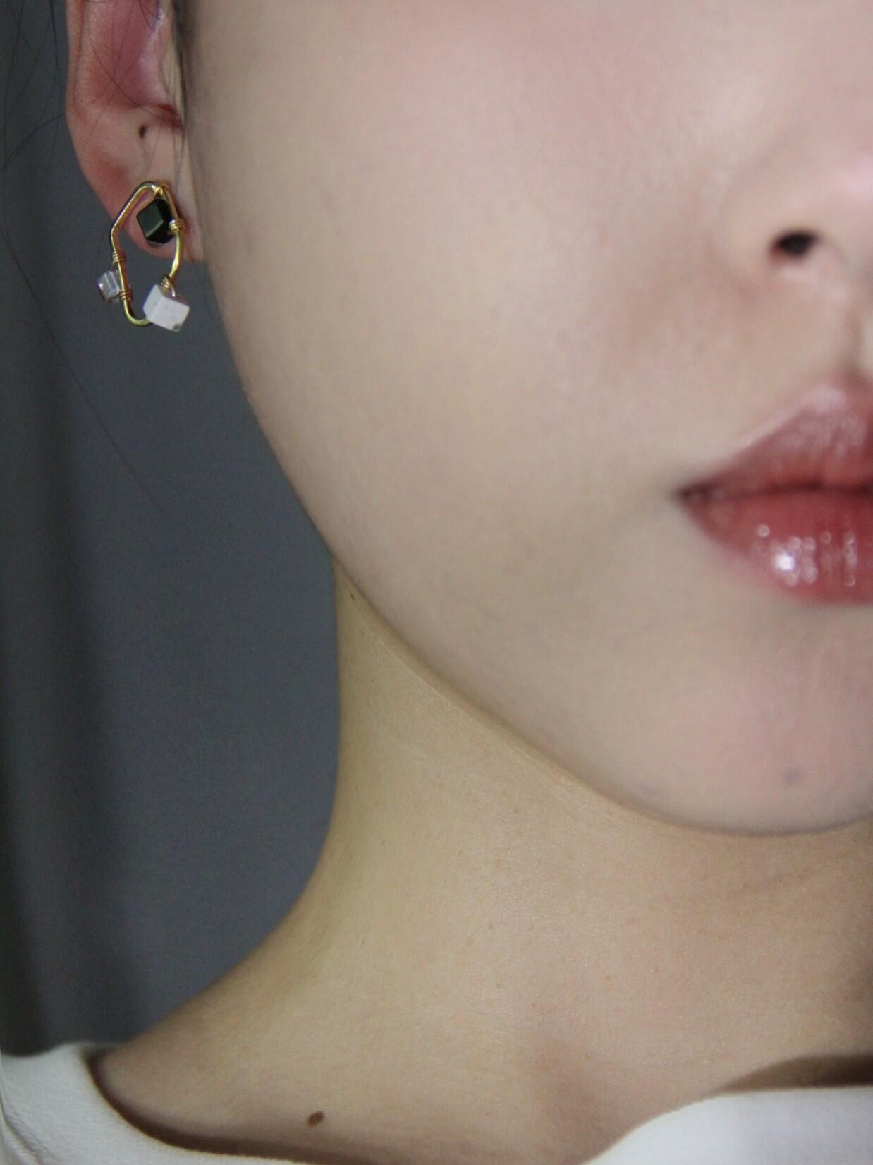 Simple Geometric Black White & Gray Earrings