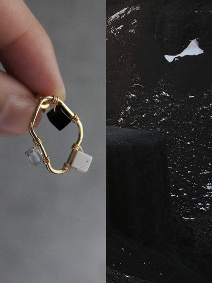 Simple Geometric Black White & Gray Earrings