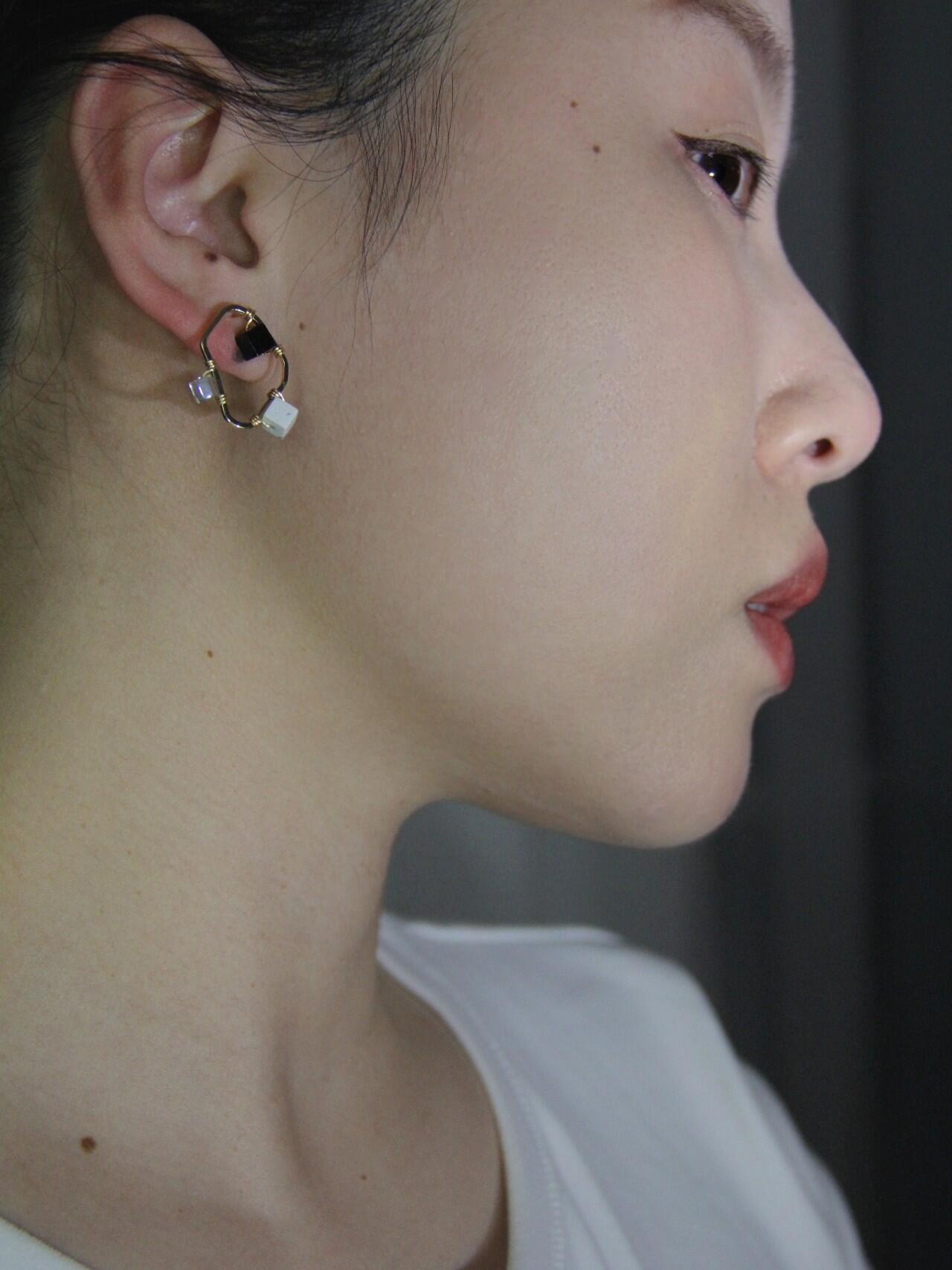 Simple Geometric Black White & Gray Earrings