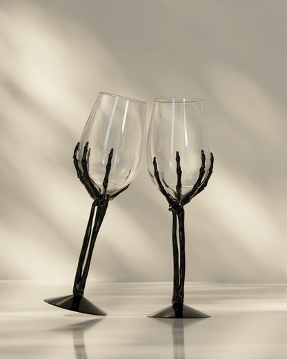 Skeletal Hand Crystal Champagne Glass