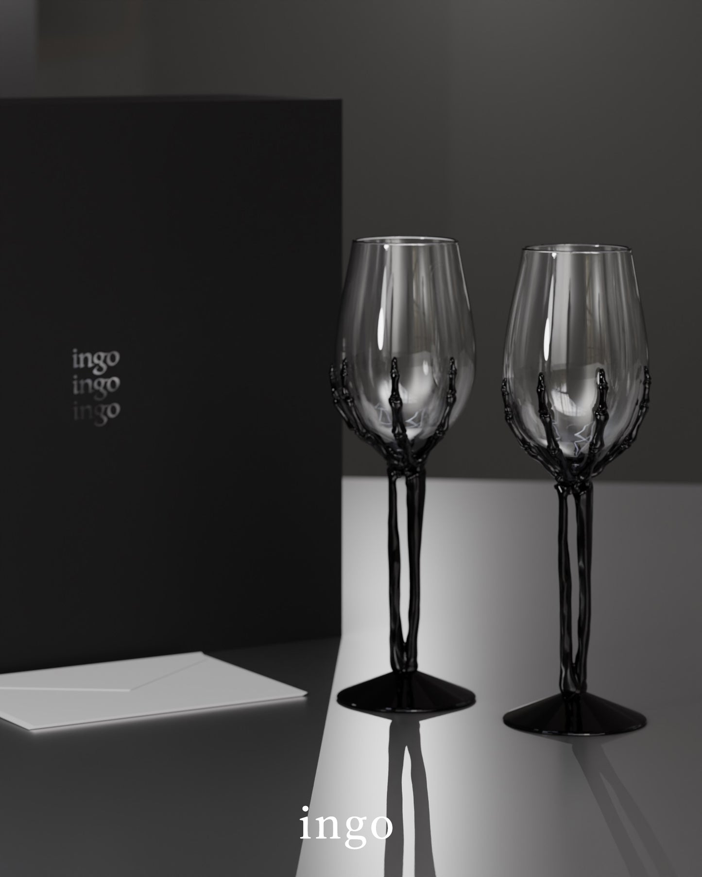 Skeletal Hand Crystal Champagne Glass