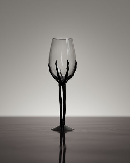 Skeletal Hand Crystal Champagne Glass