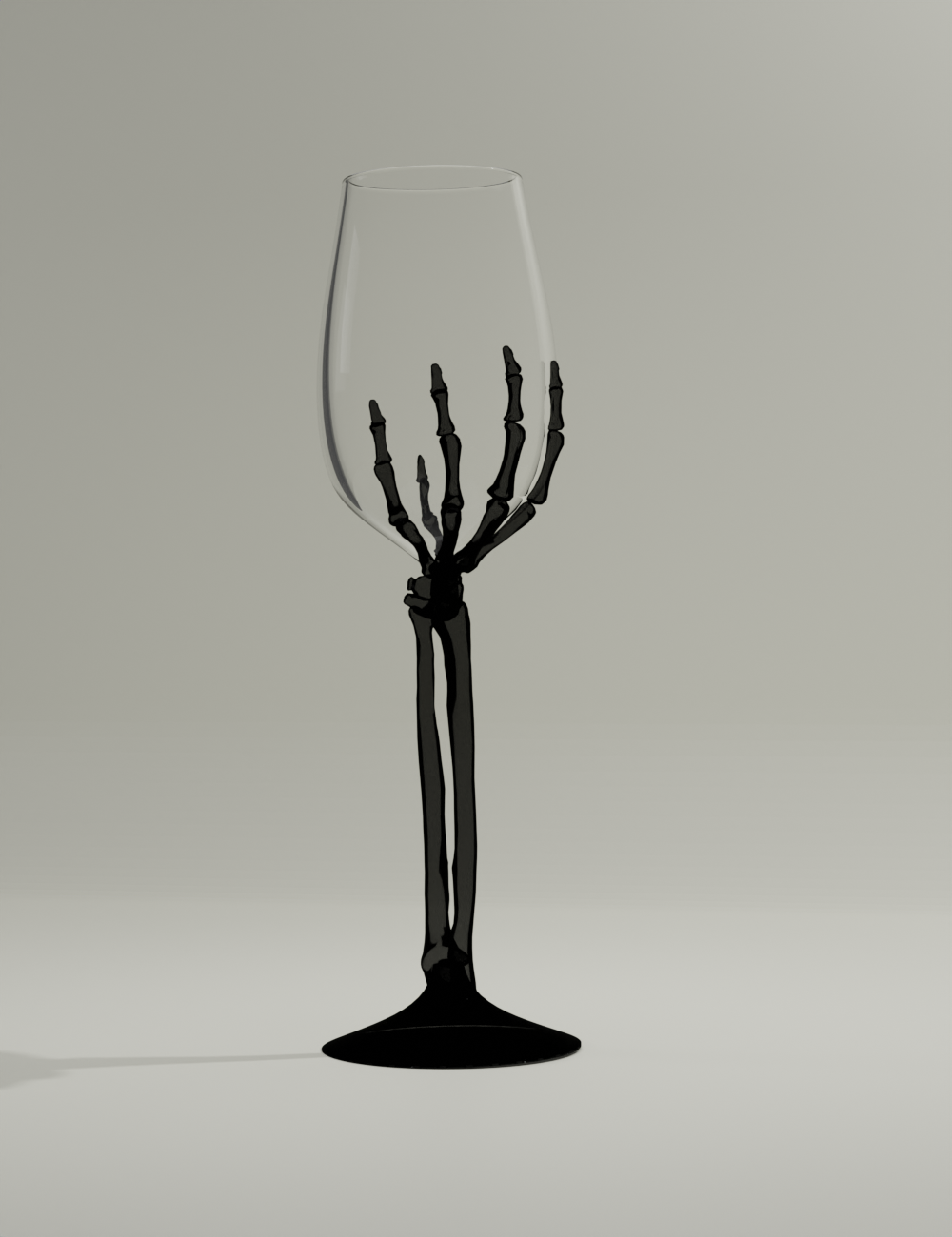 Skeletal Hand Crystal Champagne Glass