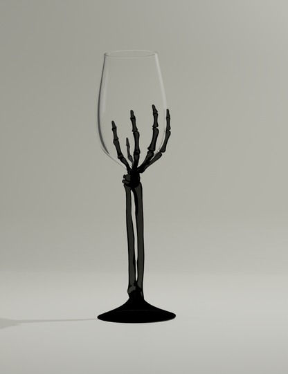 Skeletal Hand Crystal Champagne Glass