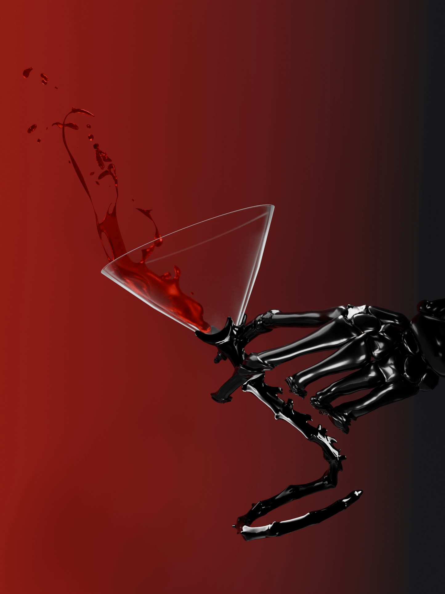 Skeleton Art Crystal Cocktail Glass