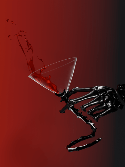 Skeleton Art Crystal Cocktail Glass