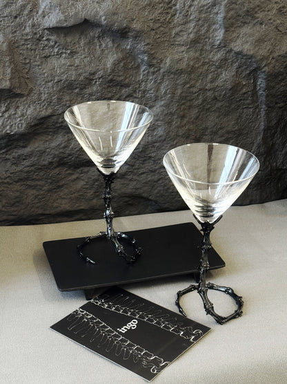 Skeleton Art Crystal Cocktail Glass