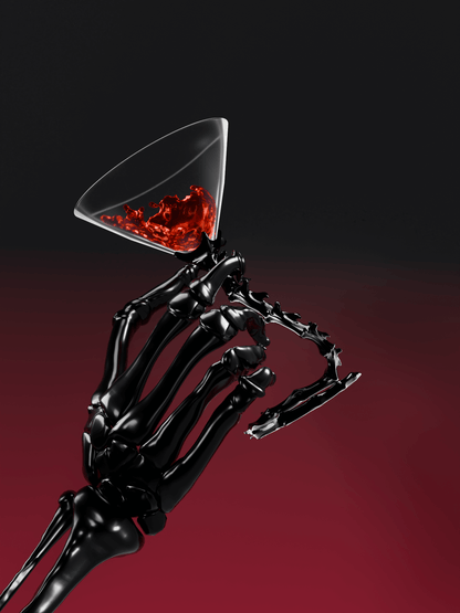 Skeleton Art Crystal Cocktail Glass
