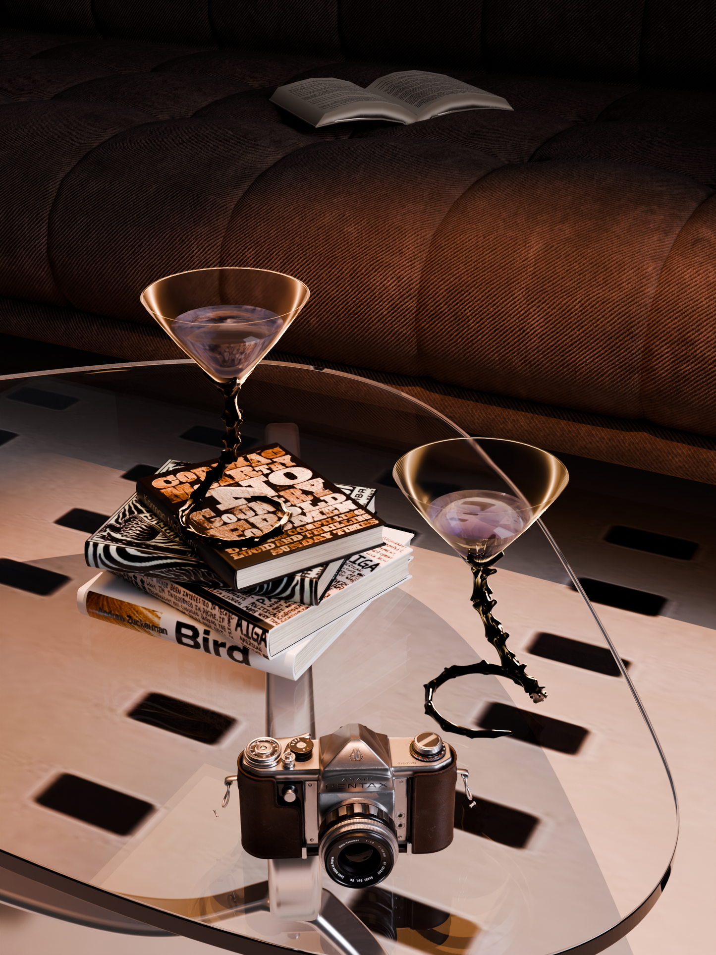 Skeleton Art Crystal Cocktail Glass