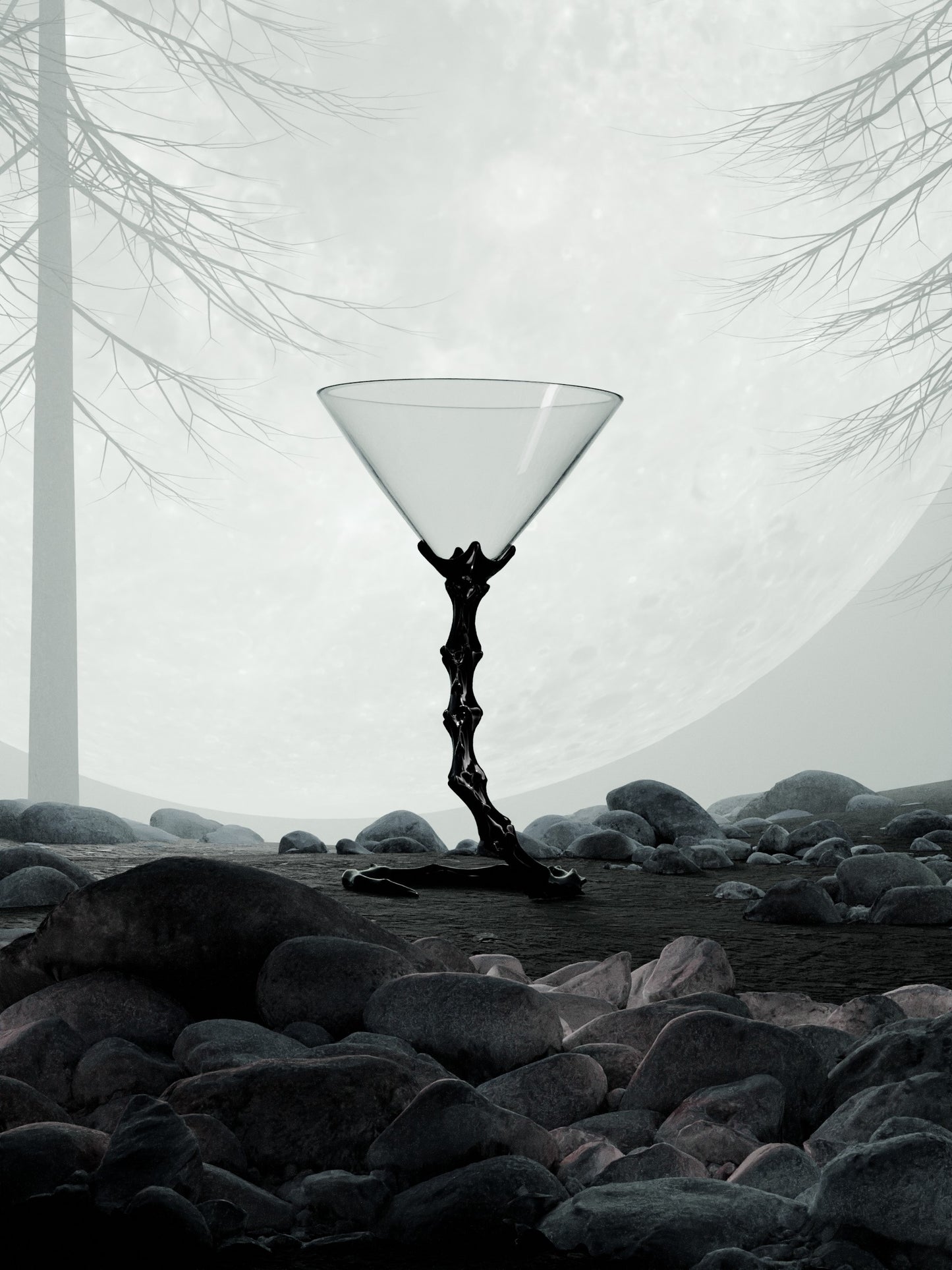Skeleton Art Crystal Cocktail Glass