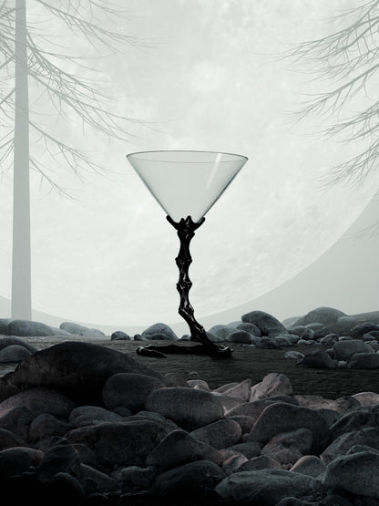 Skeleton Art Crystal Cocktail Glass
