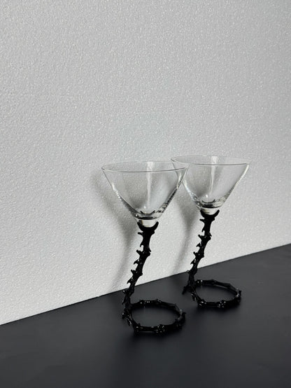 Skeleton Art Crystal Cocktail Glass
