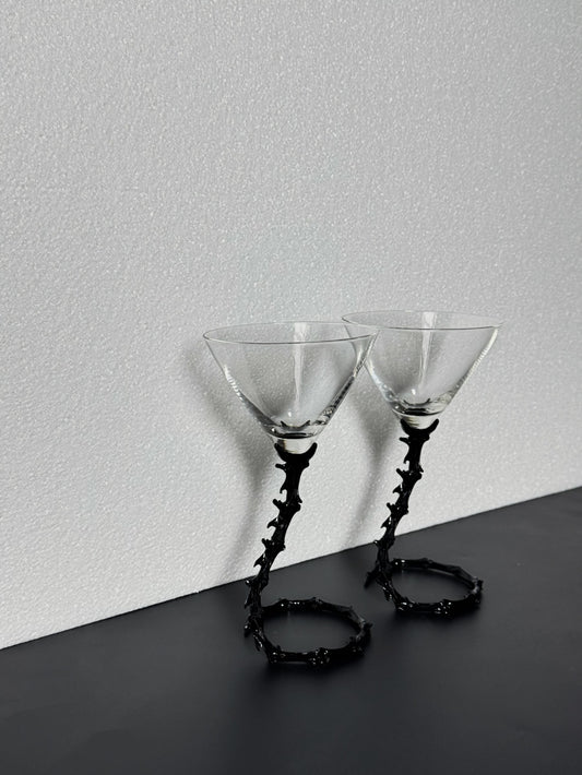 Skeleton Art Crystal Cocktail Glass