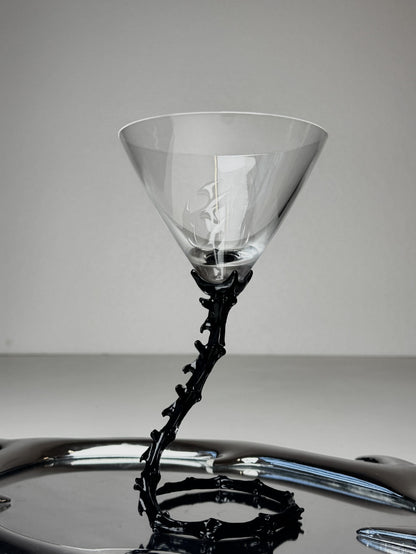 Skeleton Art Crystal Cocktail Glass