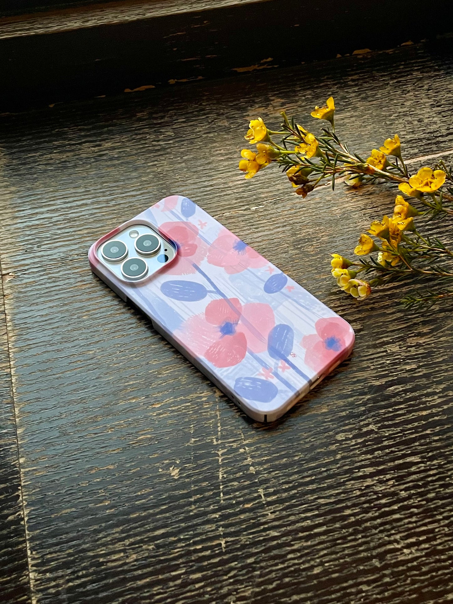 Sketching Blooming Flower Printed Phone Case