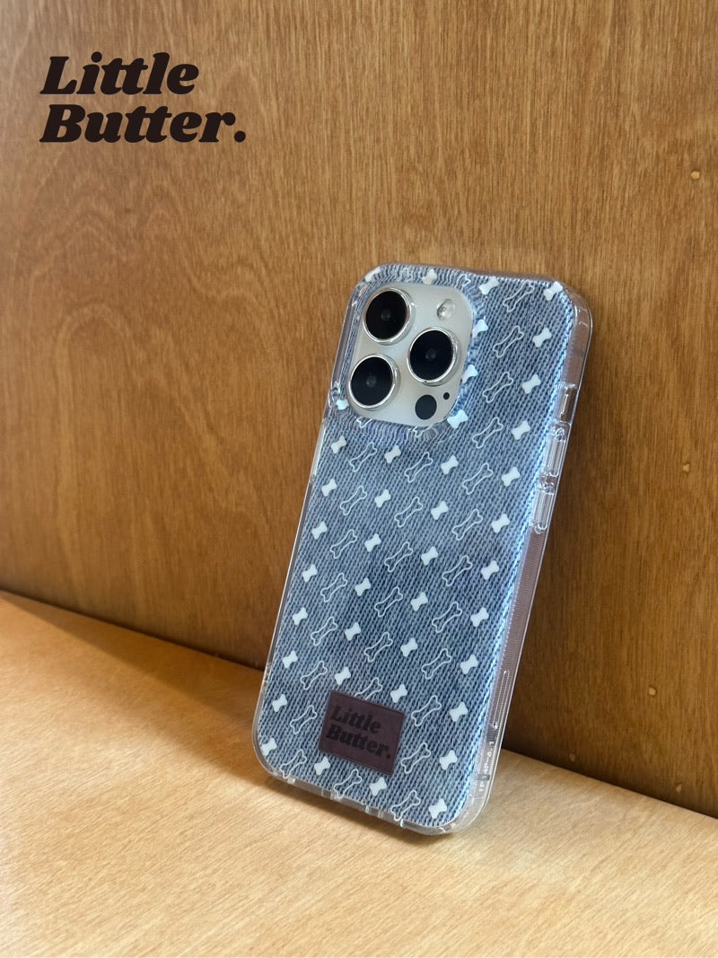 Small Bone Printed Phone Case With Puppy Stand