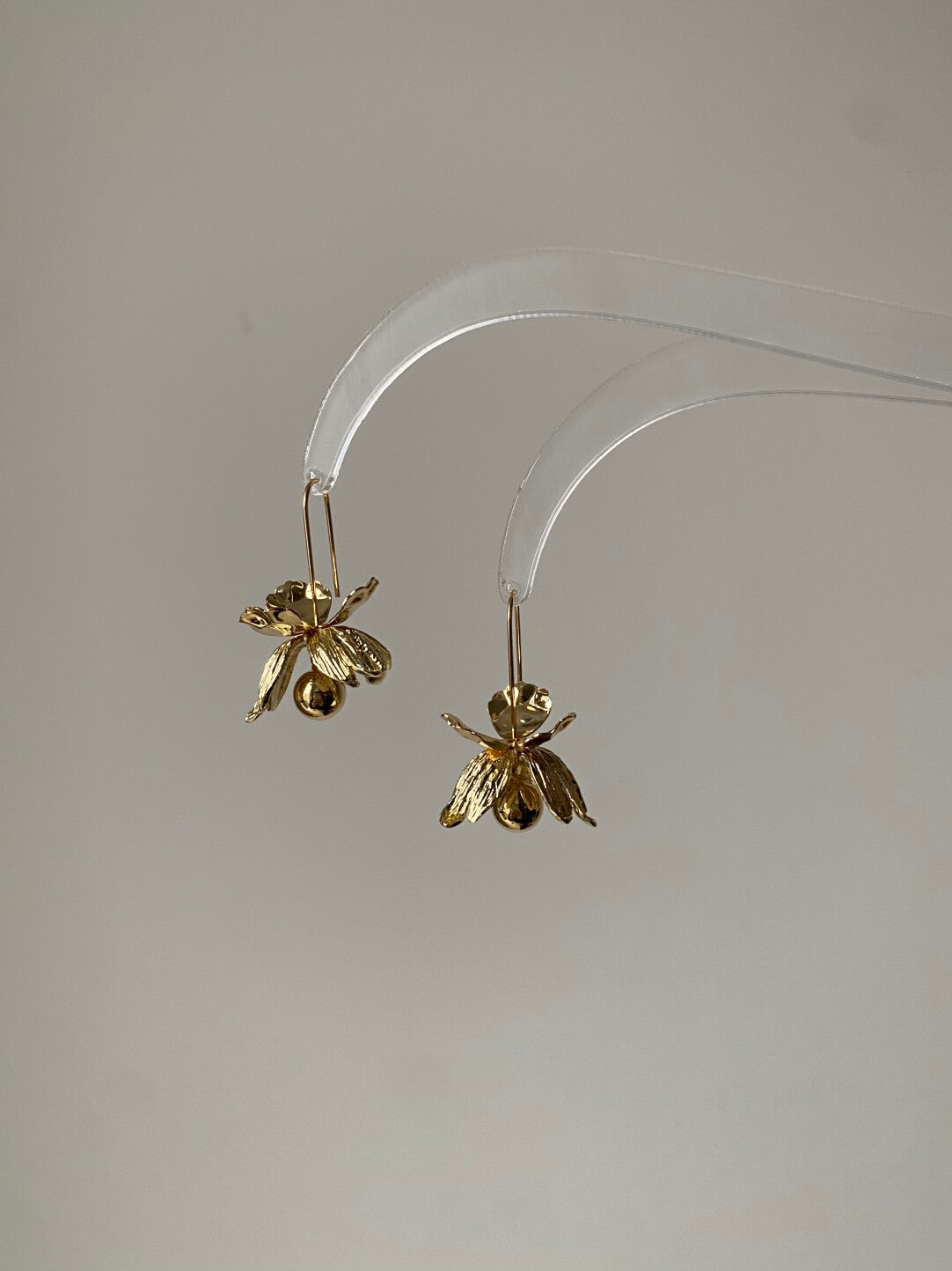 Small Golden Ball Pendant Earrings