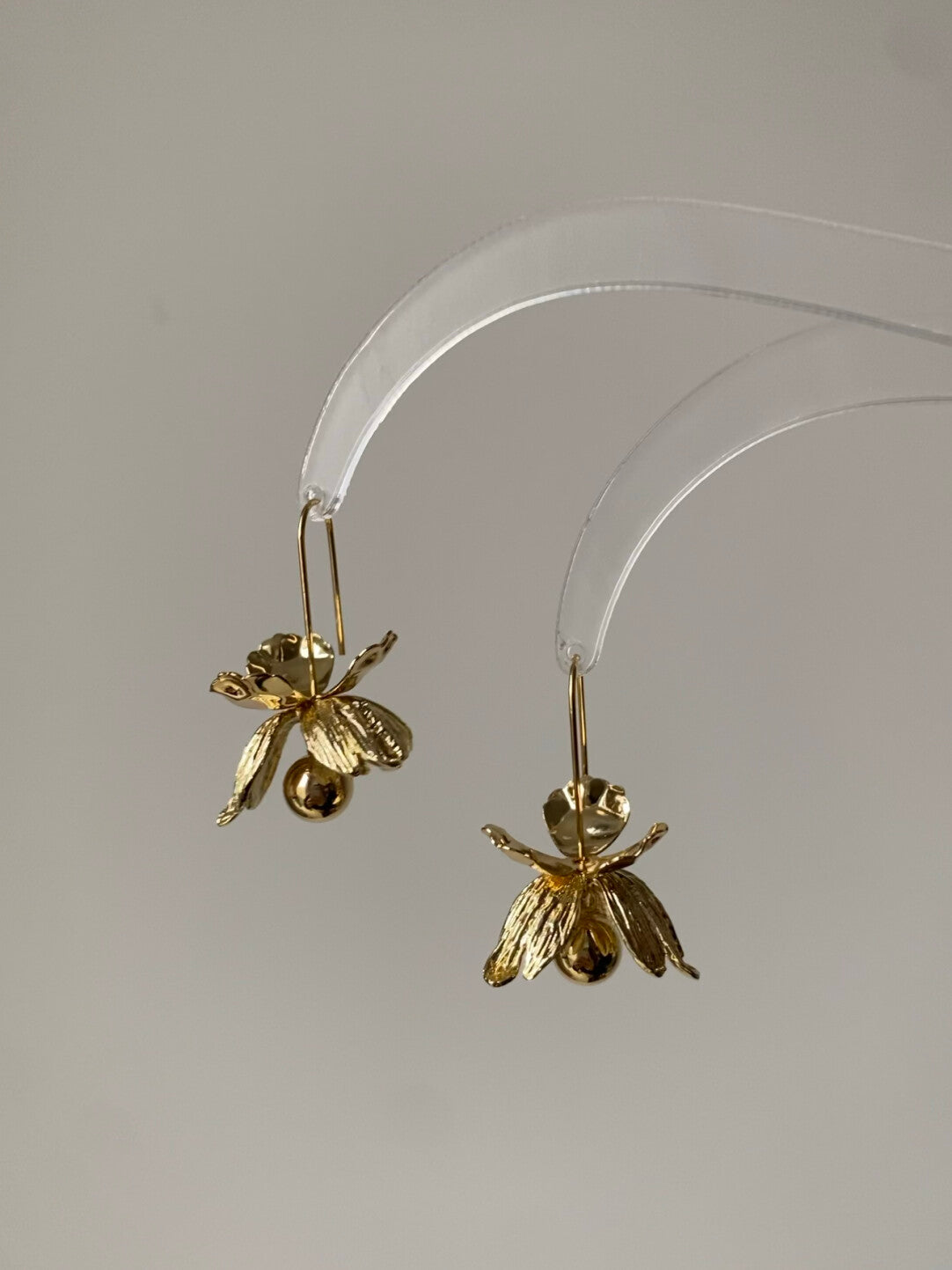 Small Golden Ball Pendant Earrings