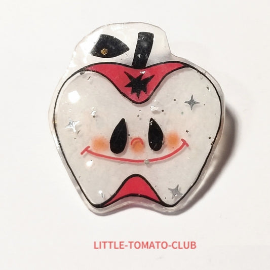Smile Apple Shrink Plastic Brooch