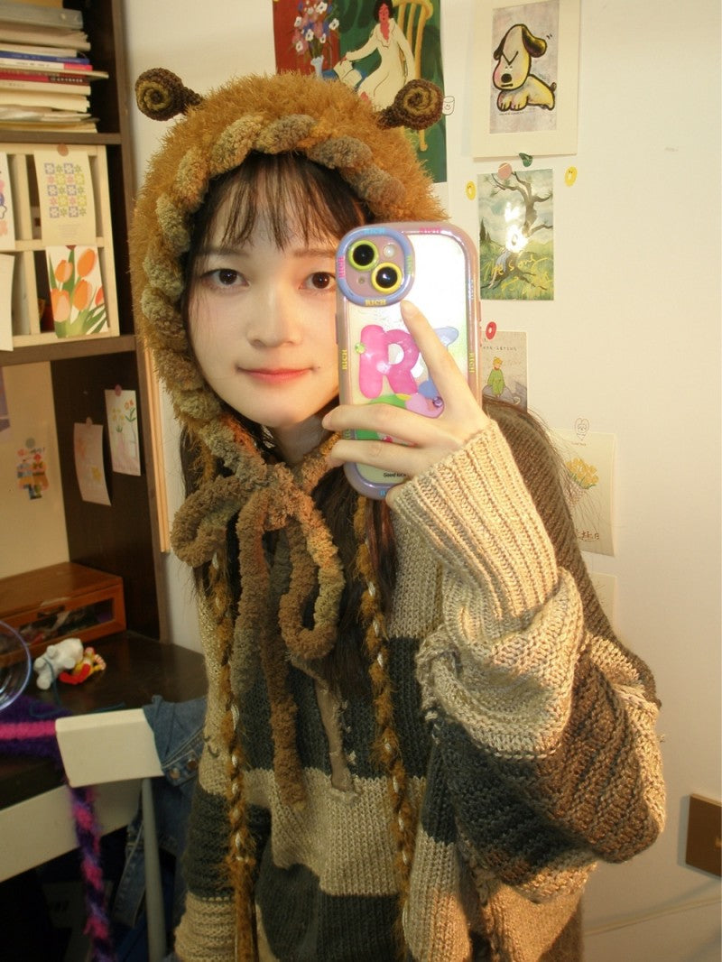 Snail Brown Handmade Crochet Hat