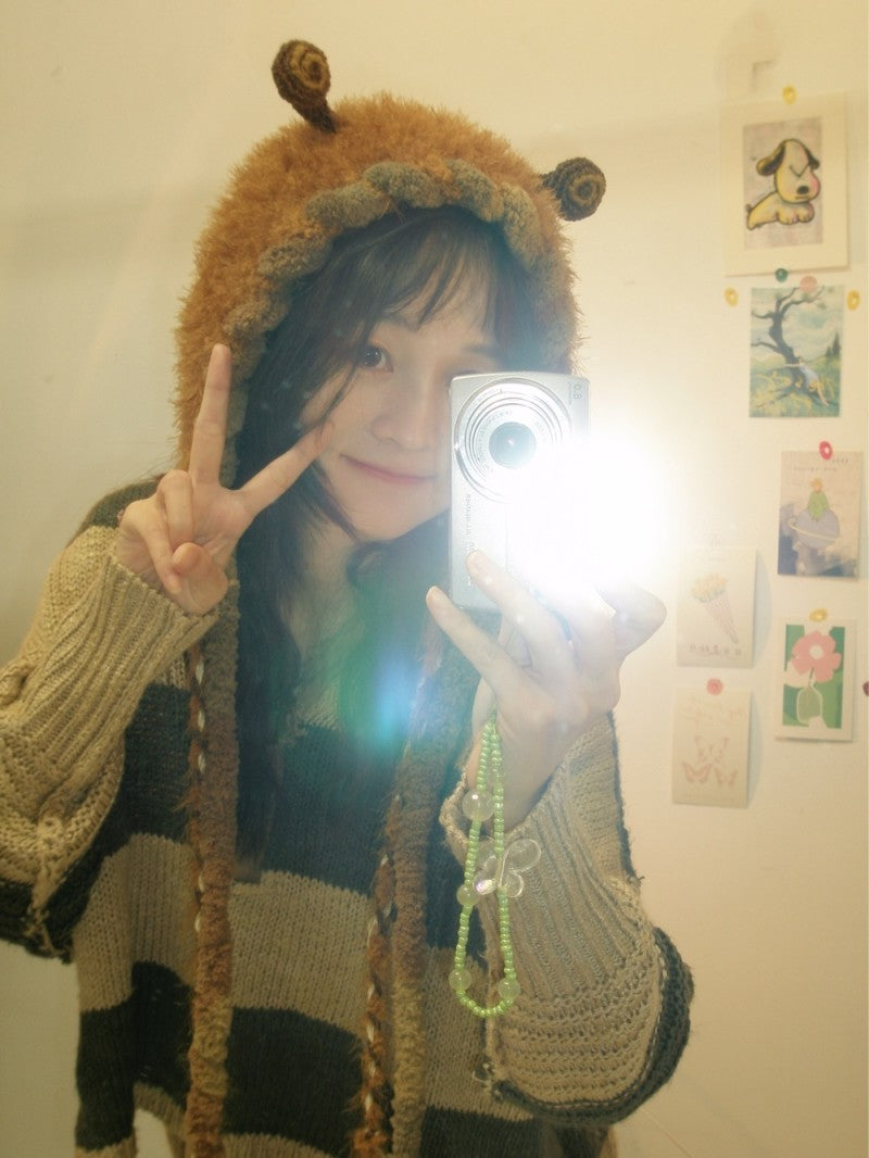 Snail Brown Handmade Crochet Hat