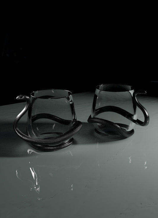 Snake Coiled Crystal Glass