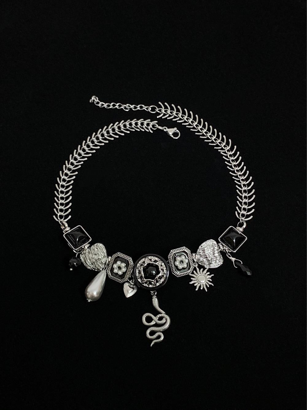 Snake Pendant Choker Necklace